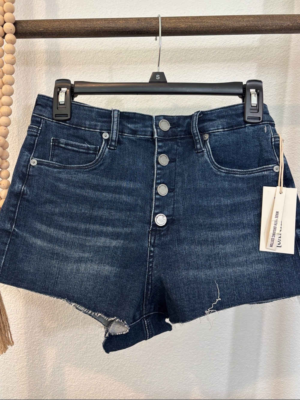 💙Blank NYC Dark Indigo High-Rise Button-Front Denim Shorts